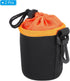 PATIKIL Camera Lens Bag - 2 Pcs 3.1" ID x 3.9" H Drawstring Pouch for DSLR Lens, Black Orange