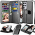 Njjex Wallet Case for Galaxy S21 5G - Black, 9 Card Slots, PU Leather, Detachable Kickstand, Magnetic Cover & Lanyard
