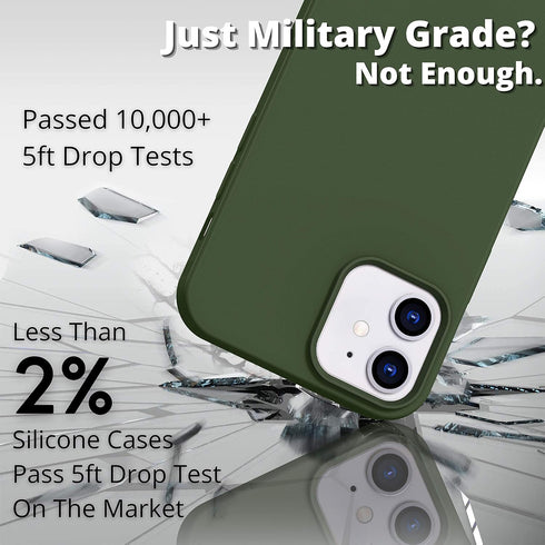 IceSword iPhone 12 Mini Case - Matte Dark Green, Thin Silicone Gel Rubber Shockproof Case, 5.4"