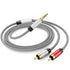 3.5mm to 2RCA Audio Cable 20ft, Auxiliary Adapter, Stereo Splitter Cable for Smartphone, Speakers, Tablet
