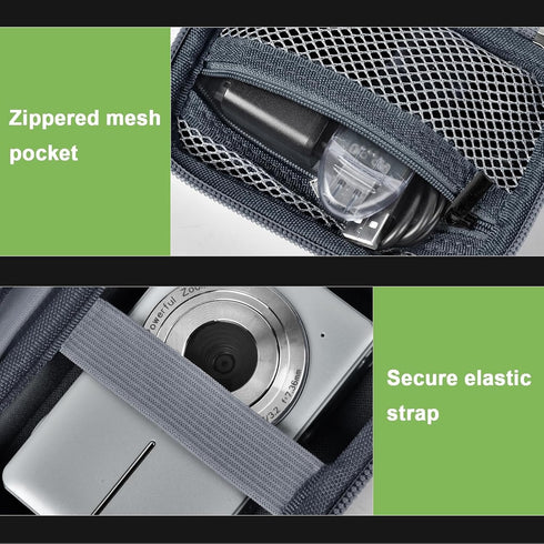 Digital Camera Case for VAHOIALD FHD 1080P, CAMKORY, KODAK PIXPRO FZ45-BK, Holder for SD Card - Grey (Box Only)