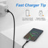 10ft USB C Cable 5Pack - Extra Long Type C Fast Charger for iPhone 15 Pro Max, Samsung Galaxy S10/S20, LG (Grey)