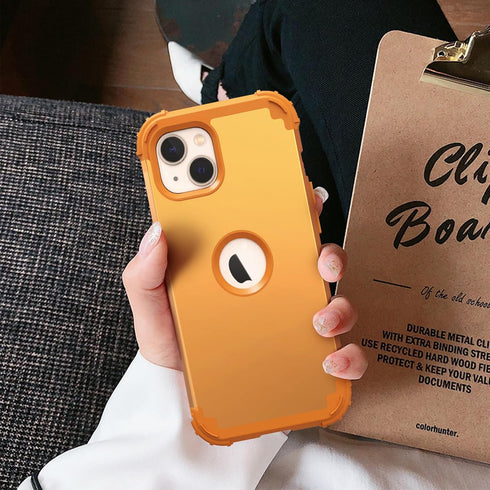 IDweel iPhone 13 & 14 Case, Hybrid Shockproof Hard PC & Soft Silicone, Full Body Protection, Sundial Yellow.