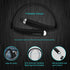 AMORNO Foldable Bluetooth Headphones, Wireless Neckband Sports Headset with Retractable Earbuds, Noise Cancelling, Black