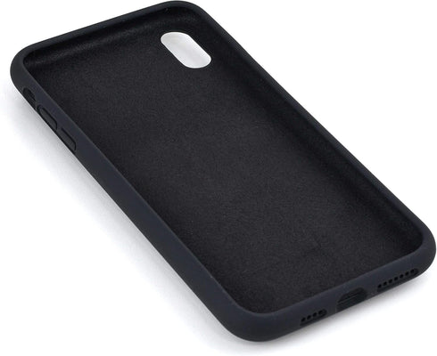 Dockem Silicone Wallet Case for iPhone Xs Max (6.5") – Protective Card Case with Built-in Metal Plate, Black w/Grey