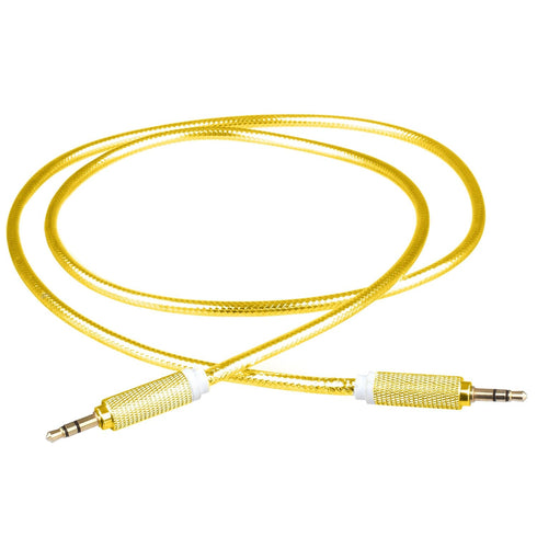 Braided Nylon Transparent PVC Jacket 1M Aux Audio Cable, 3.5mm Male to Male Cord for Multimedia Devices