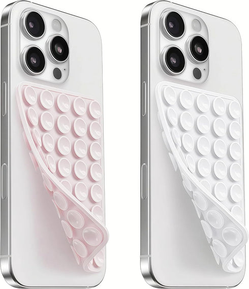 Mnyatr 2 Pack Silicone Suction Cup Phone Case Mount Double Sided, Sticky Phone