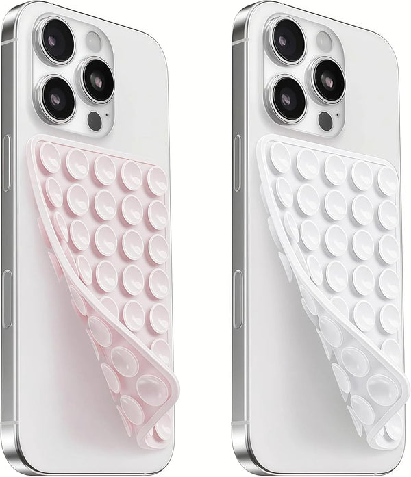 Mnyatr 2 Pack Silicone Suction Cup Phone Case Mount Double Sided, Sticky Phone