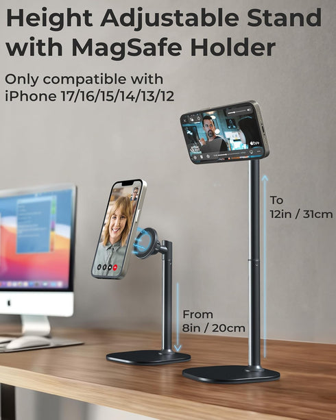 COOPER 17 16/15/14/13/12 (x2 Pack MagStand - iPhone Stand for Desk & Video Recording, Compatible with MagSafe, Stand