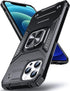 Anqrp iPhone 12 & 12 Pro Case, Military Grade Protective Cover with Enhanced Metal Ring Kickstand, Black