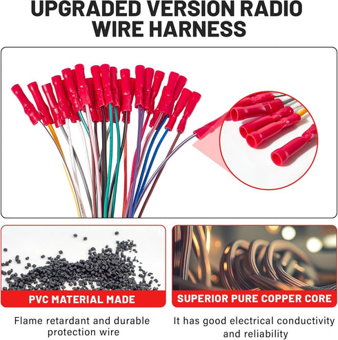 2005-2015 2007-2014 RED WOLF Car Radio Wiring Harness Fit for Chevy Silverado, GMC Enclave Yukon Savana Buick Install
