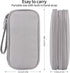JIAKAI Travel Cable Organizer, Double Layer Electronics Accessories Organizer Bag for Cable, Charger, Phone - Grey