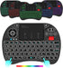 Rii X8 Mini Keyboard, 2.4GHz Portable Wireless Keyboard with Touchpad Mouse, RGB Backlit, Rechargeable for Android TV