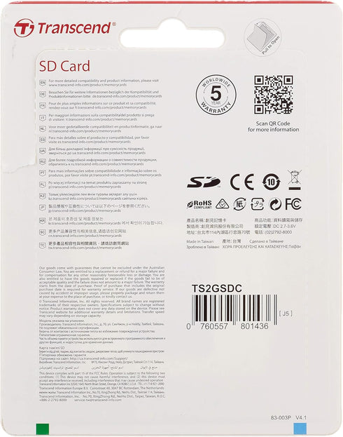 Transcend 2GB Secure Digital Card