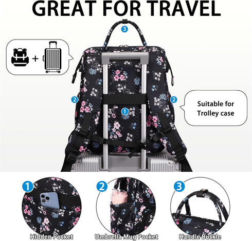 Backpack Commuter Daypack 15.6 Inch Hidds Laptop Purse for Women, Work Business College School Computer Bag Large Girls