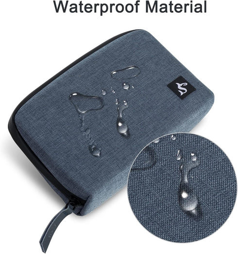 Electronic Organizer Travel Case Bag, Waterproof Small Storage Backpack for Charger, Cord, Hard Disk, Power Bank (Blue