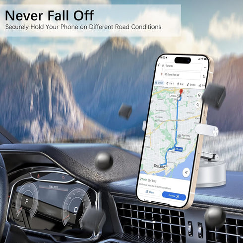 DUEDUE 360Adjustable Upgrade Vacuum Magnetic Suction Cup Phone Holder, Ultimate Phone Holder for Dashboard Hands Free