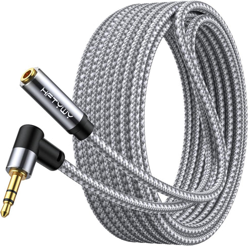 Headphone Extension Cable 25 ft, 3.5mm Male to Female Stereo Audio Extension, Double Shielded Braided Cord