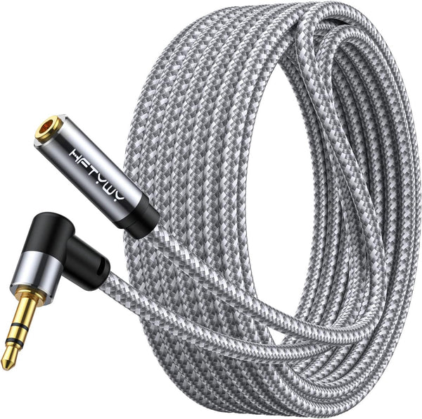 Headphone Extension Cable 25 ft, 3.5mm Male to Female Stereo Audio Extension, Double Shielded Braided Cord