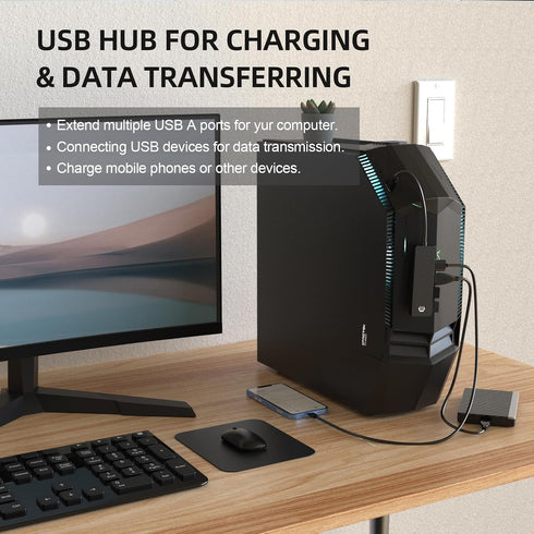 TOTU 4-Port 5Gbps USB C Hub, USB C Hub Extra Light Data Hub USB Adapter, USB C Hub Compatible with, USB Flash Docking