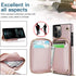 Asuwish iPhone 12 Pro Max Wallet Case: Leather Flip Cover with Zipper Card Holder, Screen Protector, Stand - Rose Gold.