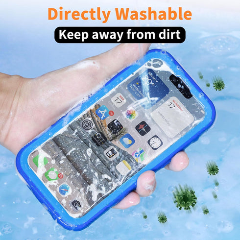 Cozycase Waterproof Case for iPhone SE3/SE2/7/8 - Shockproof Full Body Protection with Built-in Screen Protector (Blue)