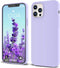 IceSword iPhone 12 Pro Max Case, Lavender Purple Liquid Silicone Shockproof Cover, 6.7" Soft Microfiber Lining