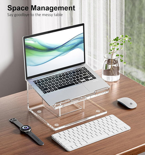 FUCDTEFC 10-15.6 Inch Acrylic Laptop Stand for Desk, Laptop Riser for Laptops, Ergonomic Computer Stand Holder