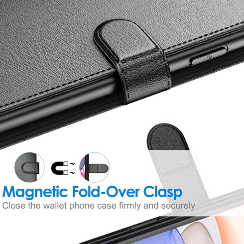 JETech Wallet Case for iPhone 11, Shockproof PU Leather Magnetic Flip Cover with Card Holder and Stand Feature (Black)