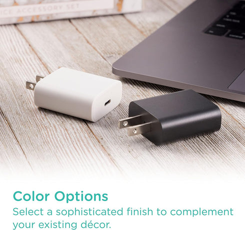 Cordinate 1 USB-C Port Wall Charger, 20W Power Delivery Fast Charge, Compact, Great for Travel, Compatible with Apple,