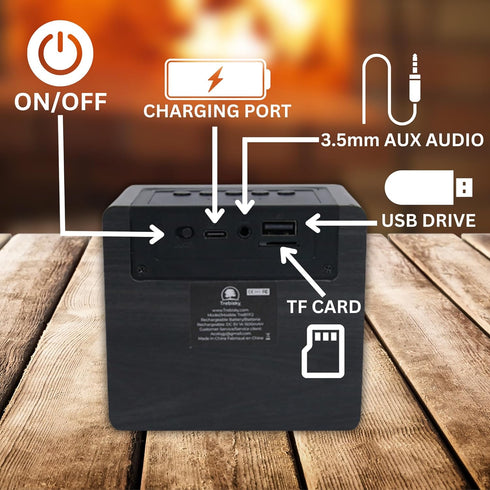 Trebisky 2) Fire Crackler Sound System Comfort Crackling Sound Effect Maker Rechargeable Portable Bluetooth Speaker