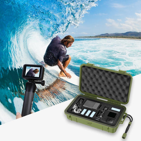Smatree Waterproof Hard Case for G*pro Camera 12/11/10/9/8/7/6/5/2018/DJI Osmo Action, Portable and Durable (Camera and