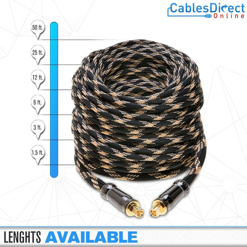 Cables Direct Online 1.5FT Premium Toslink Optical Audio Cable, High Fidelity Digital Fiber Optic Cord