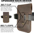 Leather Phone Pouch for Belt, Large Phone Holster for Men, S23 Ultra Belt Clip Holder, iPhone 14 Pro Max Case,