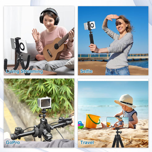 UTEBIT 360rotatable,Camera Flexible Phone Tripod with Phone Holder, Tripod Compatible for Go Pro/Video