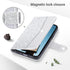 ULAK Wallet Case for iPhone 14 Plus, Card Holder, Flip Case for Women, PU Leather Kickstand, Shockproof, Silver