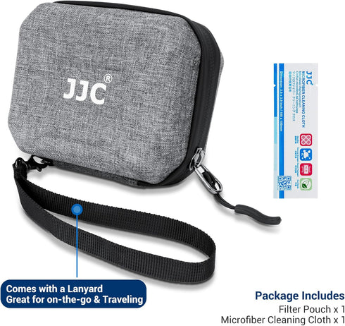 JJC Hard Shell Camera Lens Filter Case, Water Resistant & Dustproof, Up to 67mm, Includes Microfiber Cleaning Cloth
