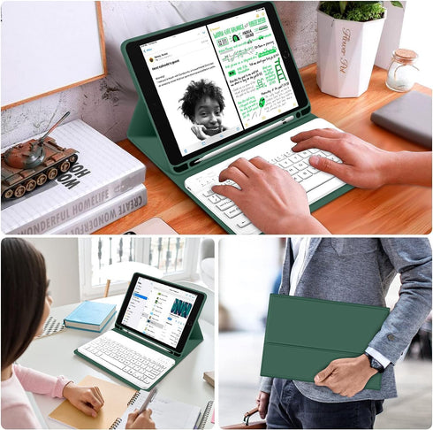 KENKE Case with Keyboard for iPad 9th/8th/7th Generation 10.2 inch 2021/2020/2026, Thin & Light Wireless Bluetooth