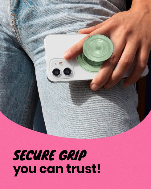 On The Grip Oval Magnetic Phone Grip MagSafe Compatible, Translucent Design, Slim and Lightweight, Grip and Stand