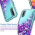 STARSHOP Compatible with Samsung Galaxy A01 Phone Case, Liquid Floating Glitter Quicksand Bling Cover with Tempered