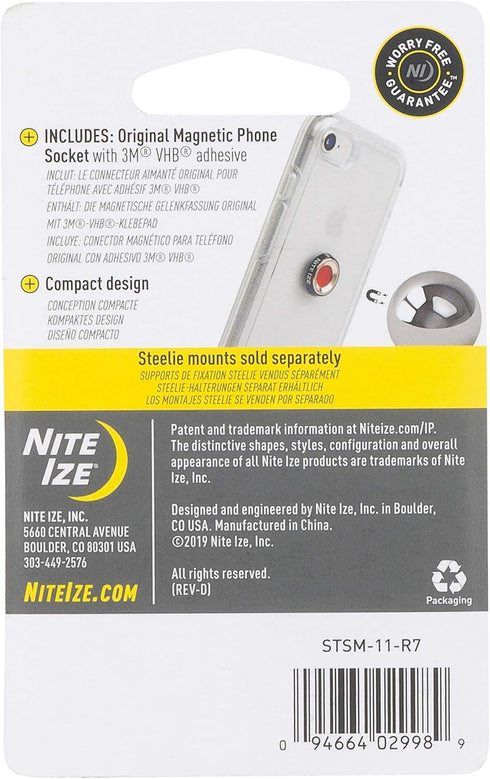 Nite Ize Steelie Magnetic Phone Socket - Additional Adhesive Socket for Steelie Phone Mounting Systems