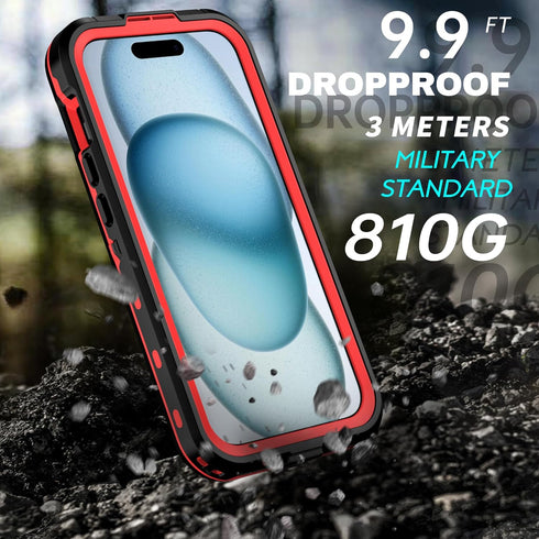BEASTEK iPhone 15 Plus Waterproof Case, TRE Series MagSafe Shockproof Dustproof IP68 with Built-in Screen Protector