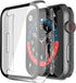 Misxi 2 Pack PC Case with Tempered Glass Screen Protector, Ultra-Thin Scratch Resistant Cover for Apple Watch Series 9,