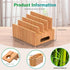 Pezin & Hulin Bamboo Charging Station Organizer for Multiple Devices, Desktop Docking Station for Phone, Tablet,