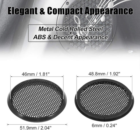 X AUTOHAUX 2pcs 1.5" Black Audio Speaker Cover Mesh, Subwoofer Grill Horn Guard Protector