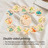 13Pcs Set Baby Monthly Milestone Cards Sign - Double Sided Dinosaur Milestone Cards, Dino Pattern Wooden Circles Discs