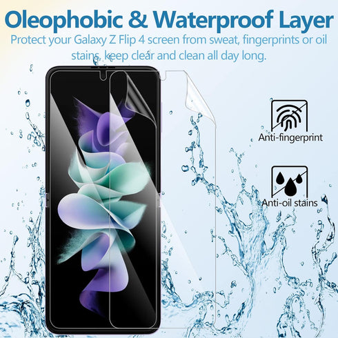 Samsung Galaxy Z Flip 4 Screen Protector 2 Pack - Hydrogel Film, Soft EPU, Full Coverage, HD, Scratch Recovery, Bubble