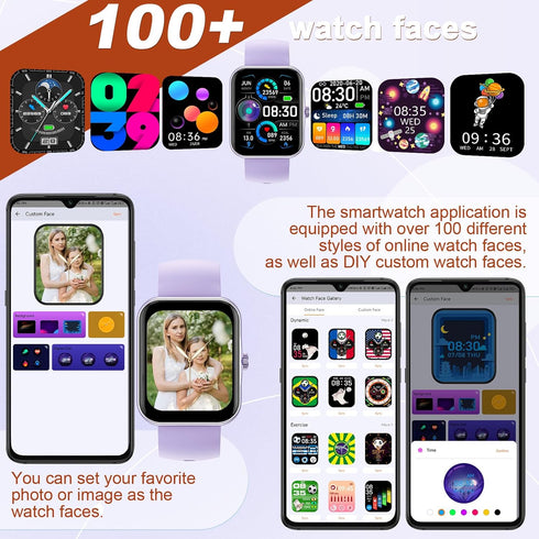 PTHTECHUS Smart Watch for Kids, 1.83" Fitness Tracker with Heart Rate/Sleep Monitor, 37 Sports Modes, Phone Calls,