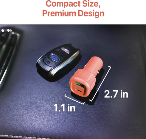 BLACK+DECKER USB C Car Charger, Compact 38W 2-Port Type C Charger with Power Delivery for iPhone 15 14 13 12 Series