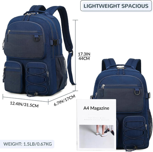 Daypack 15.6 inch Backpack Lohol Water Resistant with Mulitiple Pockets for School Travel Outdoor College, Laptop
